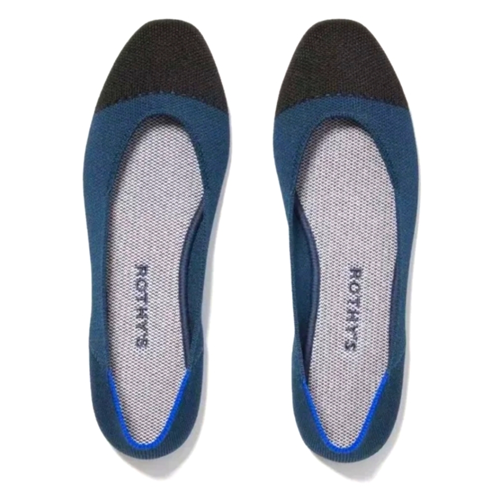 Rothy's The Square Starling Women's Blue 2 Tone Black Flats 8